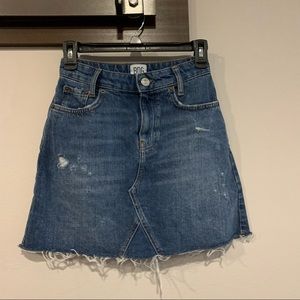 Super High Waisted Denim Skirt